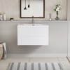 Christopher Knight Home Modern Wall-Mounted Wood Bathroom Vanity with Resin Sink and 2 Drawers - 2 of 4
