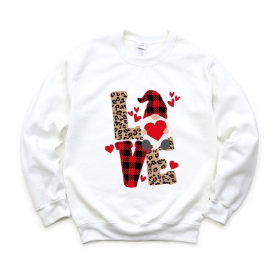 Simply Sage Market Leopard Gnome Love Sweatshirt - M - White