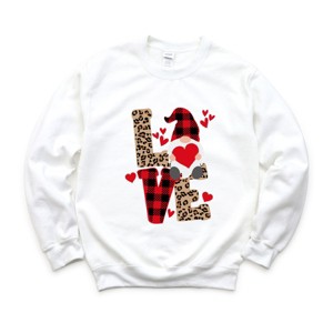 Simply Sage Market Women's Graphic Sweatshirt Leopard Gnome Love - 1 of 4
