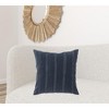 HomeRoots 22" Navy Textural Striped Throw Pillow - 2 of 4
