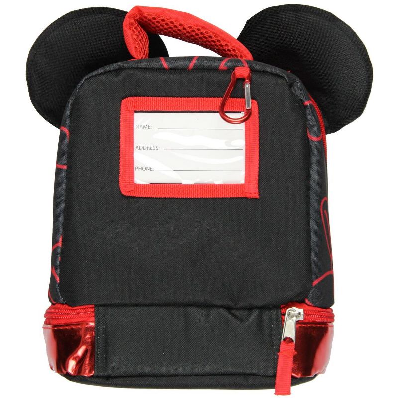 Disney Minnie Mouse Dual Compartment w/Ears & Bow Insulated Lunch Tote Red, 3 of 5