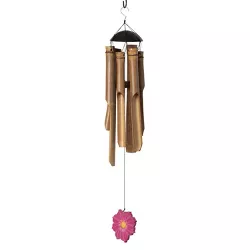 Woodstock Chimes Asli Arts Collection, Flower Bamboo Chime, 24'', Cosmos Wind Chime FWCO