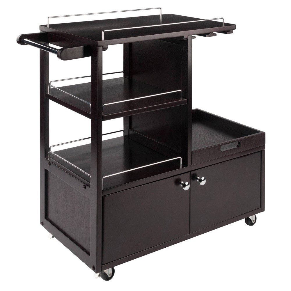 Photos - Other Furniture Galen Entertainment Cart with Serving Tray Wood/Espresso - Winsome