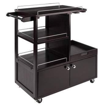 Galen Entertainment Cart with Serving Tray Wood/Espresso - Winsome