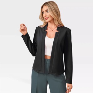 Women's Blazer Business Casual Open Front Notch Collar Suit Jacket Lightweight Collarless Work Office Outfits Dressy Blazer - 1 of 4