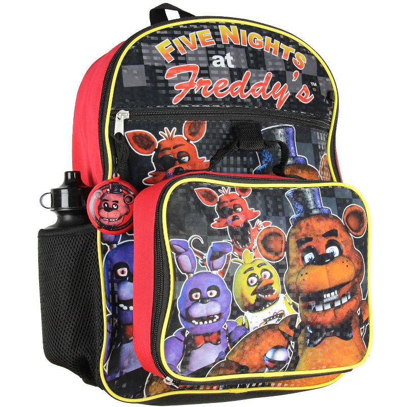 Five Nights At Freddy's 16" School Backpack Lunch Box Water Bottle 5pc Set Multicoloured, 2 of 5