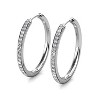 18k Gold Plated 25mm Hoop Earrings with Crystals for Women - 2 of 4