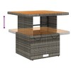 vidaXL 3 Piece Patio Dining Set - Gray Poly Rattan with Cushions - Reclining Garden Chairs and Lift-Up Table for Backyard - 4 of 4