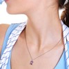 EVERLY JEWELRY | Sterling Silver Pendant with Gemstone and Created Gemstone – Multiple Stone Options - 4 of 4