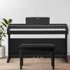 Infans Solid Wood PU Leather Piano Bench Padded Double Duet Keyboard Seat Storage Black - 4 of 4