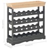 vidaXL Wine Rack Wine Bottle Holder with Top Tray Floor Wine Cabinet Organizer, Engineered Wood - 4 of 4