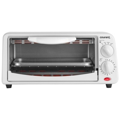 Courant 4-Slice Countertop Toaster Oven, Functions to Toast, Bake, and Broil - White