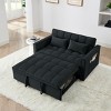 54.33" Modern Convertible Sleeper Sofa Bed with Adjustable Back, Compact Pull-Out Velvet Loveseat for Small Apartments or Offices–The Pop Home - 3 of 4