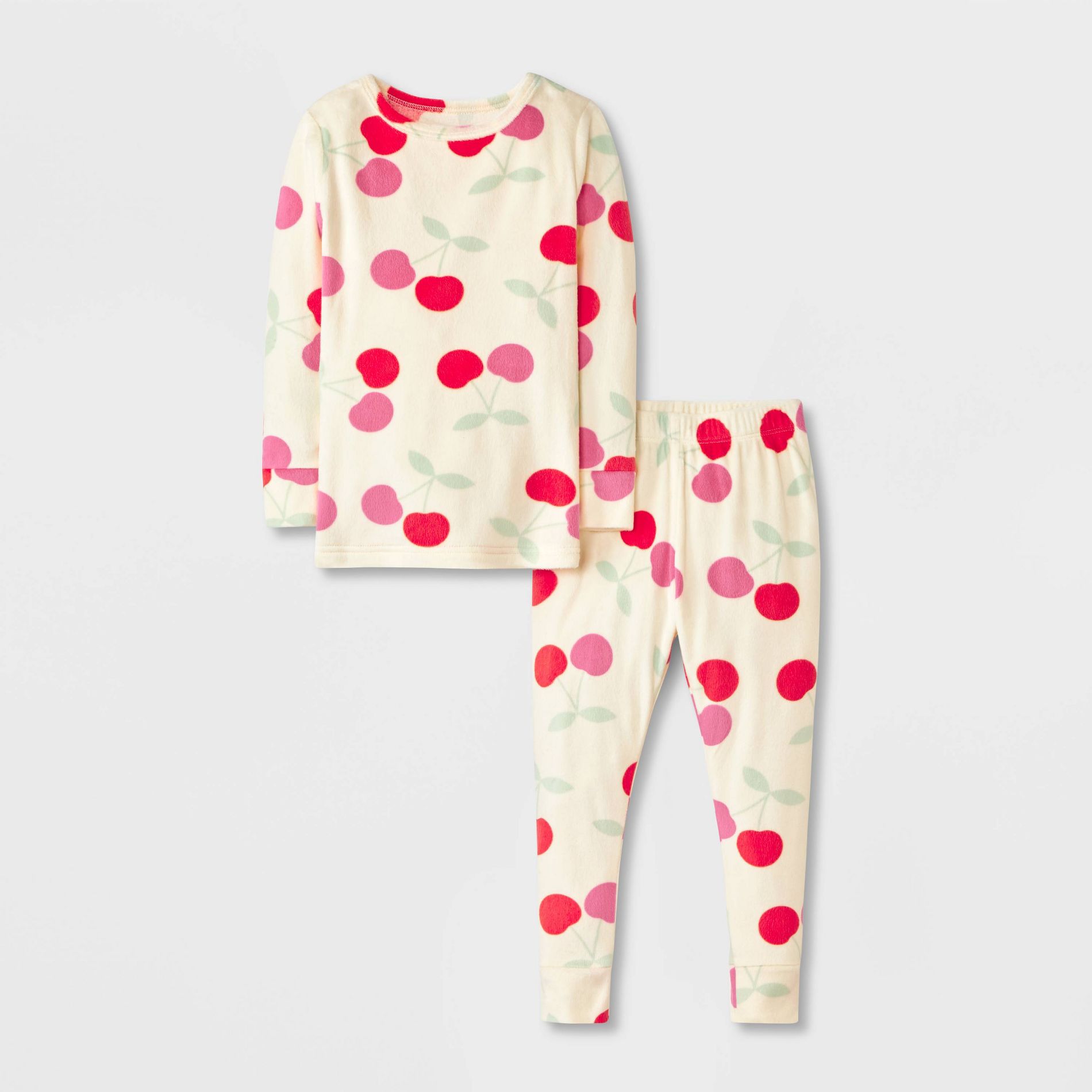 Toddler Girls' 2pc Snuggly Soft Snug Fit Pajama Set - Cat & Jack™ Cream 5T