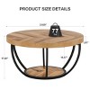 Syemin End Tables Round Coffee Table, Circle Coffee Table for Living Room, 2-Tier Wood Accent Center Table with Storage, Beige, 31.69"*31.69"*17.32" - 3 of 4