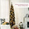 NAYSAYE 7FT Pre-Lit Artificial Christmas Tree 499 Branch Tips Pencil Shape Indoor Holiday Tree Durable PVC and Steel Sturdy Base Easy Setup, Green - 4 of 4