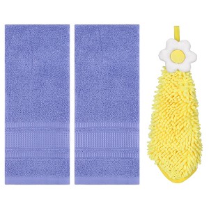 REGALWOVEN 3 Pcs Solid Soft Absorbent Hand Towels for Bathroom - 1 of 4