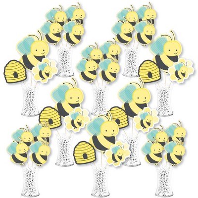 Big Dot of Happiness Honey Bee - Baby Shower or Birthday Party Centerpiece Sticks - Showstopper Table Toppers - 35 Pieces