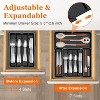 Attop Expandable Kitchen Drawer Organizer, Utensil Drawer Adjustable Plastic Flatware and Cutlery Holder Black - 3 of 4