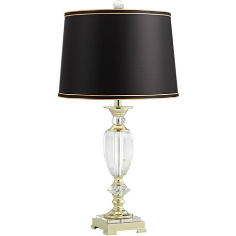 Crystal Cut Glass & Brass Base Table Lamp