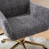ChicFurnit Task and Office Chairs Artificial Rabbit Hair Swivel Office Chair Ergonomic Chair for Home Office, Gray, 24"*23.6"*35.4" - 4 of 4