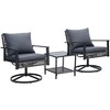 Ainfox 3 Pieces Patio Wicker Chairs Swivel Rocker - 4 of 4