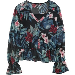 GUESS Womens Montara Floral Peasant Blouse - 1 of 1