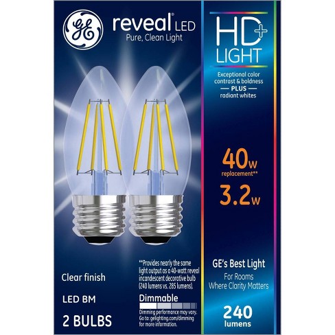 2pk 3.5w 40w Equivalent Reveal Hd+ Light Clear : Target