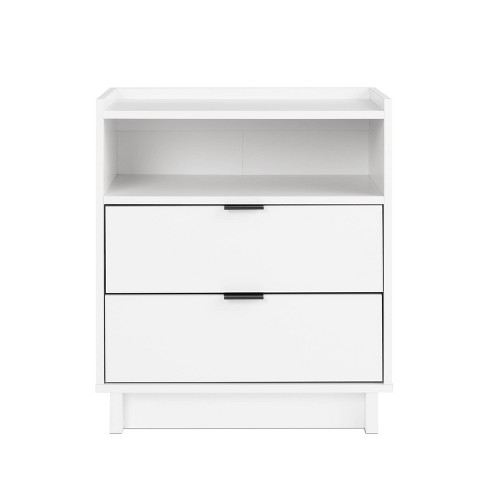 Prepac 23.75" Wide Simply Modern 2 Drawer Nightstand White - image 1 of 4