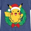 Girls' - Pokémon - Pikachu Lights Wreath Fitted Short Sleeve Graphic T-Shirt - 2 of 4