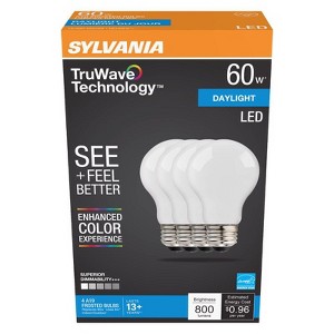 Sylvania TruWave A19 E26 (Medium) LED Bulb Daylight 60 Watt Equivalence 4 pk - 1 of 1
