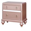 Vynxaria 1pc Glam Nightstand - Pink Finish, Mirror Panels, Crystal Knobs, 2 Drawers (Felt-Lined), Bedroom Bedside Furniture - 2 of 4