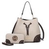 MKF Collection Candice Color Block Bucket Bag with matching Wallet by Mia K - 2 of 4