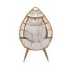 GDFStudio Kabella Outdoor Wicker Teardrop Chair with Cushion, Beige/Light Brown - 2 of 4