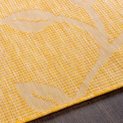 Broekhorn Bright Yellow Synthetic Indoor/Outdoor Area Rug 2'6" x 7'3"