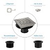 Whizmax 6 Inch Square Shower Floor Drain, Brushed Nickel High Flow Shower Drain Kit with Flange, Removable Grid Cover and Hair Filter - image 4 of 4