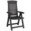 vidaXL Modern Outdoor Patio Reclining Chairs in Anthracite - Made of High-Impact Polypropylene, Adjustable Backrest - 3 of 4
