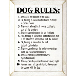 Slickblue Rustic Dog Lover Wall Decor – 10 Funny Dog Rules Sign – Pet Humor Wooden Accent – 9x12 inches, Color Options - 1 of 3