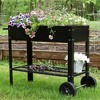 Sunnydaze Outdoor Galvanized Steel Raised Garden Bed Cart With ...