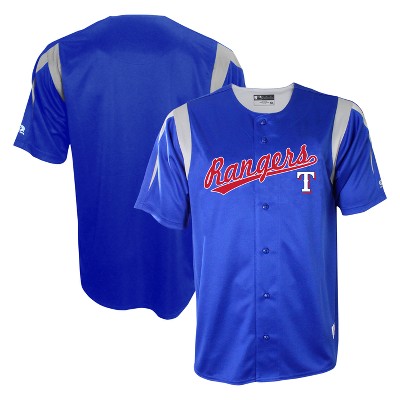 texas rangers button down jersey