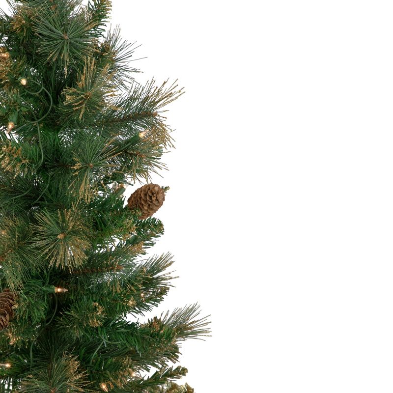 Northlight 4.5' Pre-Lit Yorkshire Pine Pencil Artificial Christmas Tree, Clear Lights, 5 of 9