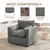 Swivel Accent Chair, Modern Swivel Armchair, Upholstered 360° Reading Sofa for Bedroom Living Room with Solid Metal Base, No Assembly Required - 2 of 4