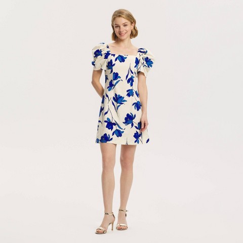 Женские платья A New Day Women's Puff Short Sleeve Mini Babydoll Dress - A New Day™ White Floral M