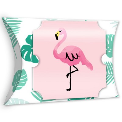 Big Dot of Happiness Pink Flamingo - Party Like a Pineapple - Favor Gift Boxes - Tropical Summer Party Large Pillow Boxes - Set of 12