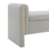 Kumasinova Modern Teddy Fabric Ottoman with Storage & Arms, End of Bed Bench with Metal Accents, Upholstered Large Foot Rest Stool, Entryway Bench - 3 of 4
