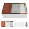 33x20 inch White Farmhouse Sink Workstation - Ceramic Single Bowl Farm Kitchen Sink - 3 of 4