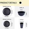 Itopfox Wheat Straw Dinnerware Set for 8, Includes Plates, Bowls & Cups, Unbreakable & Dishwasher Safe, Perfect for Parties, Picnics & Everyday Use - 2 of 4