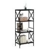 vidaXL 4-Tier Bookcase in Black - Engineered Wood Construction with Industrial Metal Frame, Ample Space, and Adjustable Feet - 3 of 4