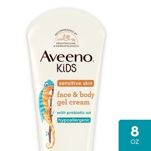 Aveeno Kids Sensitive Skin Face & Body Gel Cream, Clinically Proven 24 Hour Hydration, Lightweight - 8oz - 1 of 4