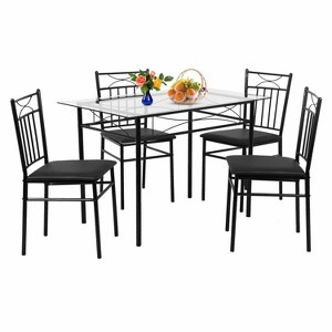 BestMassage 5 Piece Dining Table Set Modern Space-Saving Kitchen Table Set with 4 Chairs and Top Table Perfect for Small Apartments and Kitchens - 1 of 4
